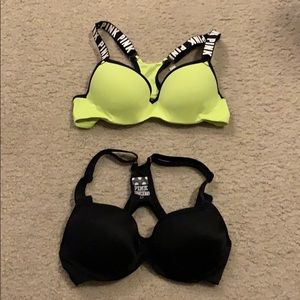 Pink victors secret race back sport bra